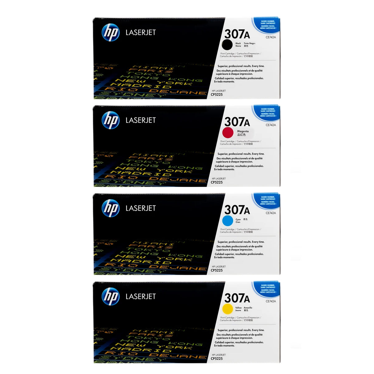 Kit 4 Toner HP 307A Originali (CE740A CE741A CE742A CE743A)