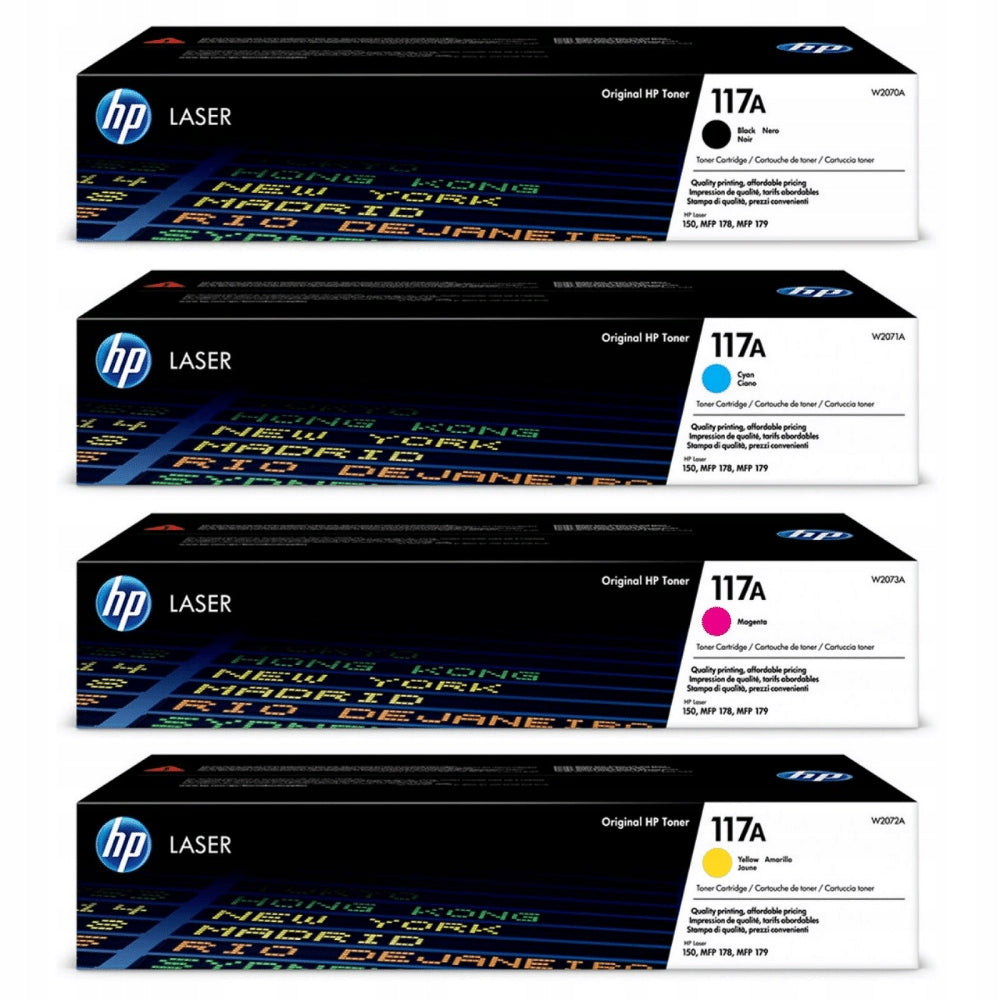Kit 4 Toner Originali HP 117A (W2070A W2071A W2072A W2073A)