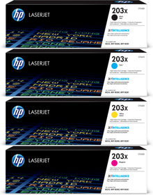 Bundle 4 Toner HP 203X Alta Capacità CF540X CF541X CF542X CF543X