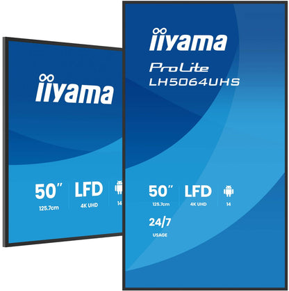 Monitor IIYAMA 65 3840x2160, uhd va android 14 os Codice: LH6564UHS-B1AG