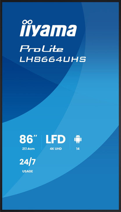 iiyama LH8664UHS-B3AG - Display Digital Signage 86 pollici 4K
